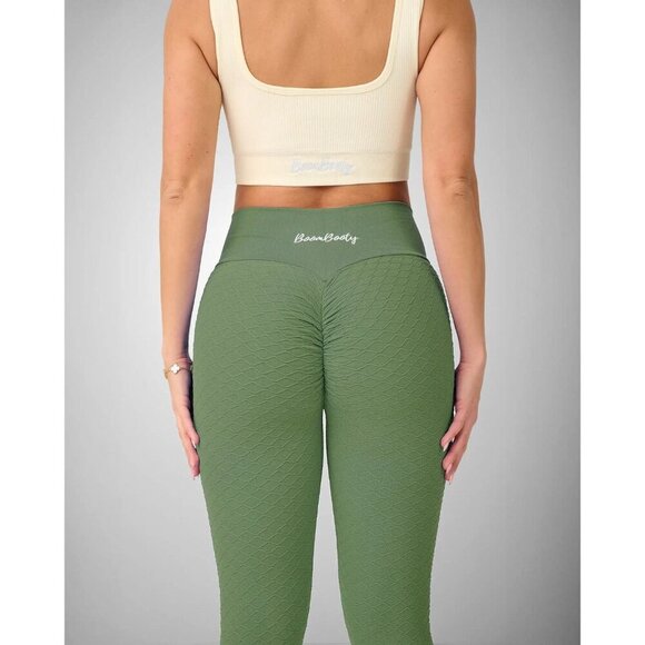 Boom Booty olive green Mulan Anti-Cellulite Leggings - Picture 3 of 10